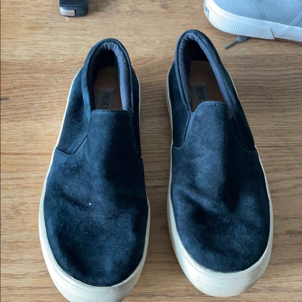 Steve Madden black platform slips on sneakers